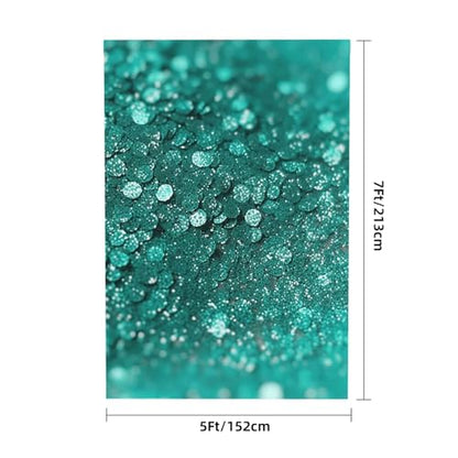 Turquoise Glitter Backdrop Background for Photography 5x7ft Photobooth Professional Photo Backdrop Curtains Video Photography Studio Photo Backgrounds Banner Booth Background Screen Parties - color: Turquoise Glitter