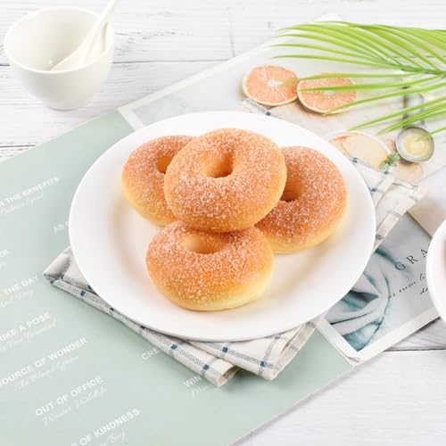 Artificial Doughnuts, 4 Pcs Fake Doughnuts Simulation Realistic Bread Food Models for Home Kitchen Bread Shop Display Photography Props