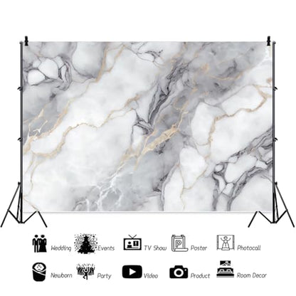 Leowefowa 10x8ft Luxury Gray Marble Photography Backdrop Abstract Gradient Art White Gray Marble Background Luxury Modern Gold Texture Birthday Weeding Party Banner Studio Prop Decoration - size: 10x8ft