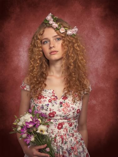 Kate 10x10ft/3x3m Red Abstract Backdrop Retro Dark Red Texture Portrait Photography Backgrounds Studio Props - color: Red, size: 10x10ft