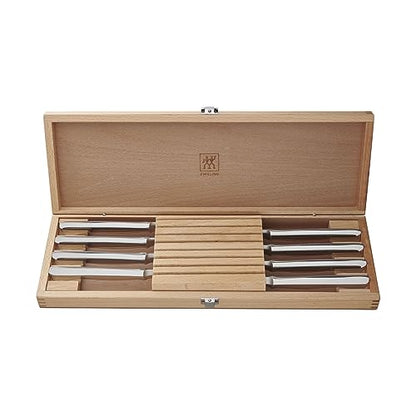 ZWILLING 8-pc 4.5" Stainless Steel Steak Knife Set with 16.5" x 6" Case - color: Stainless Steel, size: 8-pc