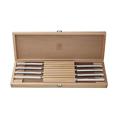 ZWILLING 8-pc 4.5" Stainless Steel Steak Knife Set with 16.5" x 6" Case - color: Stainless Steel, size: 8-pc