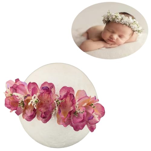 Newborn Photography Props Headband Baby Photoshoots Girl Hair Accessories Newborn Princess Headwear Photography Props - color: Purple