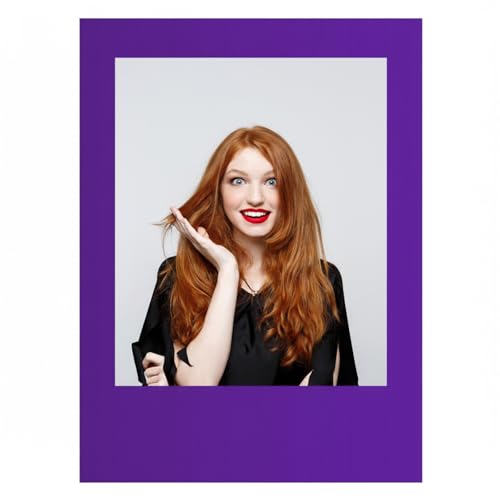 Beeveer 32 x 24 Inch Photo Booth Selfie Frame Prop Booth for Birthday Event Parties Large Blank DIY Cutout Props for Funny Decoration Christmas, Holiday Supplies(Purple,Vertical) - color: Purple, style: Vertical