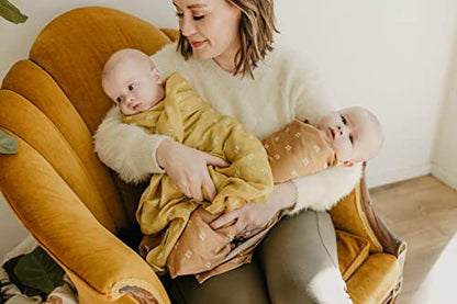 Mini Wander Swaddles for Newborns Muslin Swaddle Blankets - Breathable Soft Gender Neutral Receiving Blanket Baby Essentials | 47 x 47 Cotton - Boho Squares (Coconut) - color: Boho Squares (Coconut)