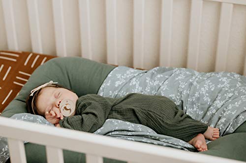 Mini Wander Swaddles for Newborns Muslin Swaddle Blankets - Breathable Soft Receiving Blanket Baby Essentials | 47 x 47 Cotton - Bloom (Blue) - color: Bloom (Blue)