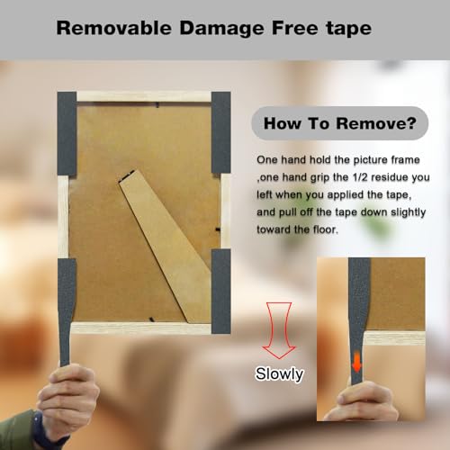 Hasaky Damage Free Removable Wall Tape 18ft, Heavy Duty Double Sided Tape Black, Picture Hanging Strips Replacement, Mounting Tape Adhesive Strips for Poster Carpet Rug Art Craft Scrapbook - size: 2in X 20ft X 1roll