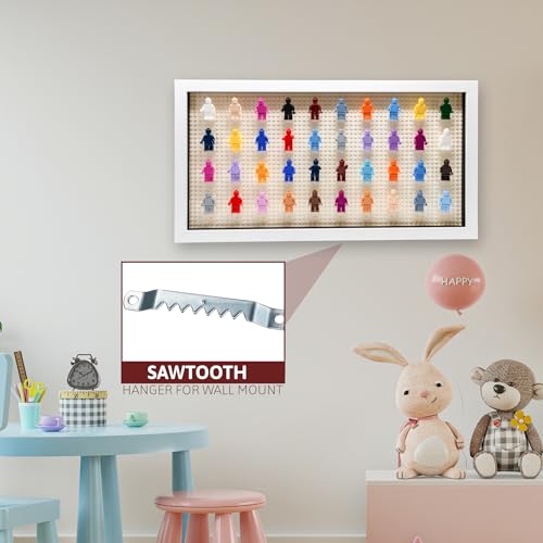 Figurine Display Case 10x20.125 White Shadow Box for Miniature Figures 10x20.125 White Wood Shadow Box with White Base to Display Up to 56 Block Figures - color: White With White Blacking, size: 10x20.125