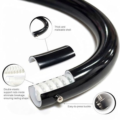 OurWarm 9.35FT & 6FT Balloon Arch Kit, Free Bending Shape Balloon Arch Stand with Base, Floor Half Balloon arch for Wedding Birthday Party Baby Shower Yard Lawn Home Graduation Party Decorations - style: Black Arch Stand with Base
