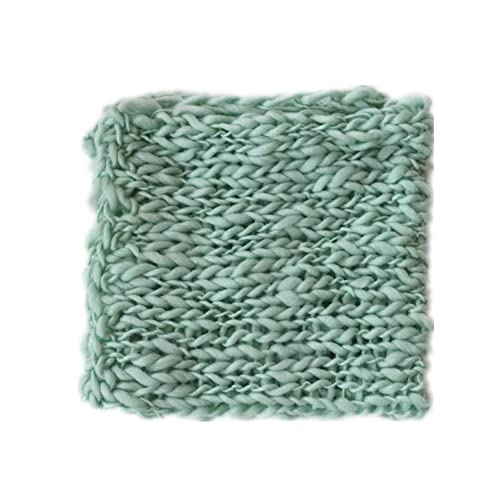 Coberllus Newborn Baby Photography Props Blanket Handmade Knitted Twist Wrap Posing Aid Backdrops for Boy Girls Photography Shoot - color: Light Green