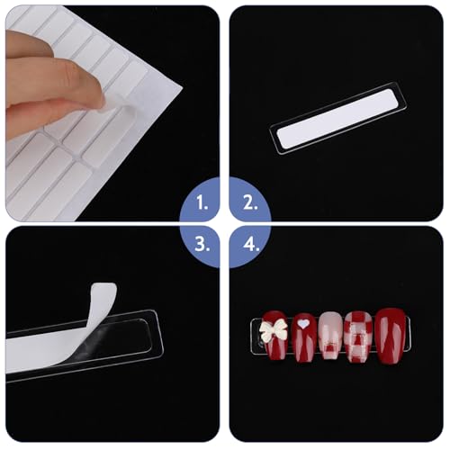 10 Sheets Double Sided Nail Tape Double Sided Tape for Press on Nails Adhesive Clear Mounting Tape for Nail Packaging Nail Design Salon Supplies Colors Designs Showcase