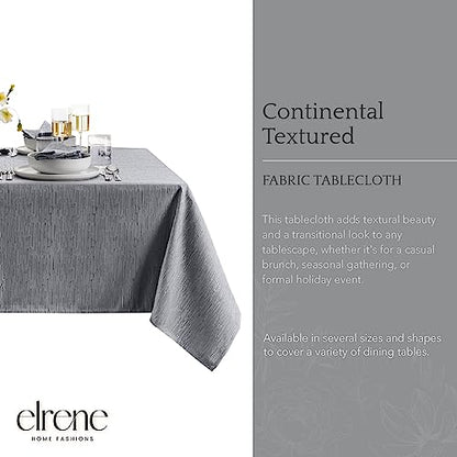 Elrene Home Fashions Continental Solid Texture Water, Stain & Wrinkle Resistant Tablecloth, 52"X52" Square, Gray - color: Grey, size: 52" x 52" (Square)