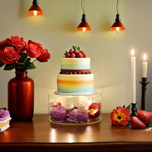 3Pcs Acrylic Cake Display Stand 6'' 8'' 10'' Round 3 Tier Clear Cylinder Cake Box for Wedding Birthday Party Decor (6 / 10 / 12 Inch) - size: 6 &10 &12