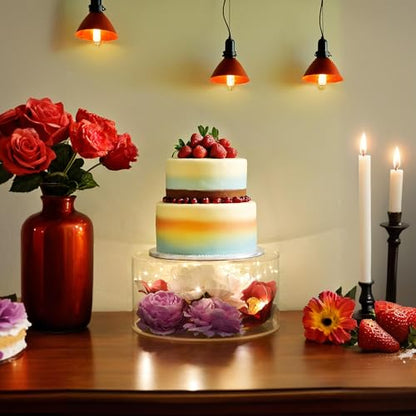 3Pcs Acrylic Cake Display Stand 6'' 8'' 10'' Round 3 Tier Clear Cylinder Cake Box for Wedding Birthday Party Decor (6 / 10 / 12 Inch) - size: 6 &10 &12