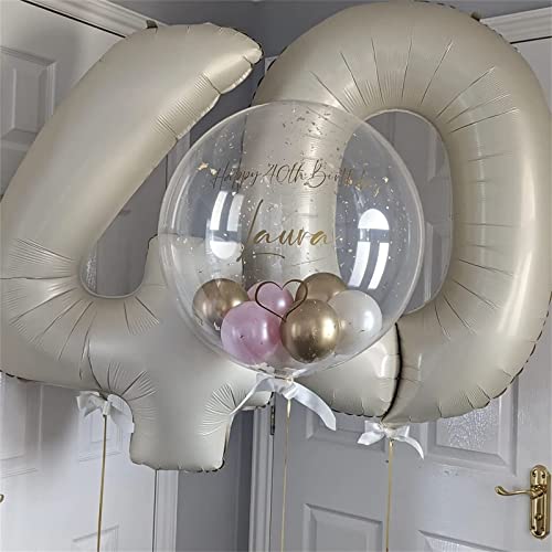 40'' Beige Number 7 Balloons, Giant Self Inflating Cream Foil Number Balloons Set 0-9, Large White Sand Digital 7 Helium Balloon for Girls Boys 7th Birthday Party Decorations Anniversary Supplies - color: Cream, size: Number 7