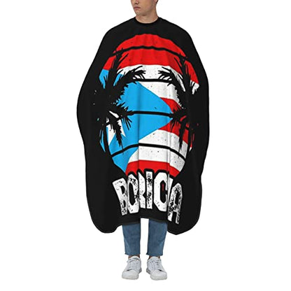 Puerto Rico Barber Cape With Adjustable Closure, Hairdressing Haircut Apron Barber Cover Gown For Hairdresser Styling Home - color: Boricua