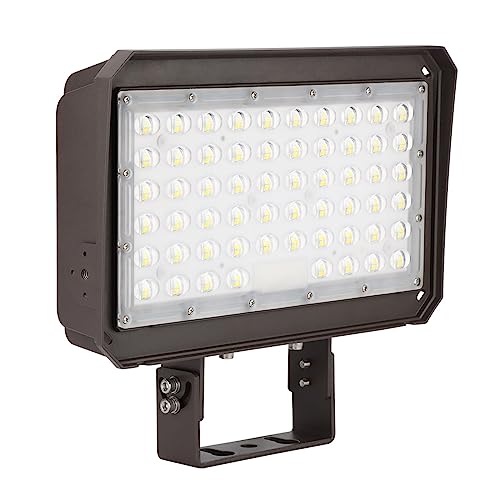 kadision 150W LED Flood Light with Dusk-to-Dawn Photocell, 150W/100W/75W Adjustable 130lm/W 5000K Daylight 100-277V IP65 Waterproof, Trunnion Mount LED Parking Lot Light, ETL Listed - size: 1-Pack