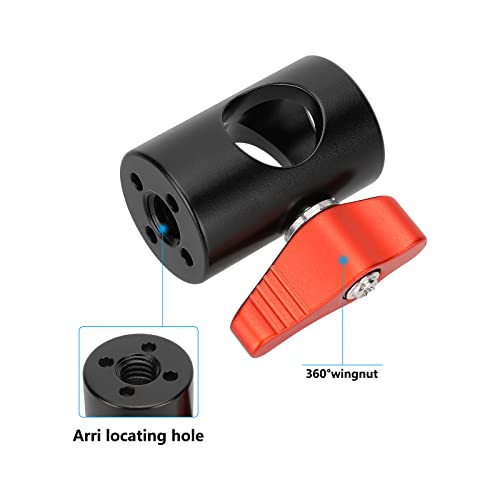 CAMVATE Light Stand Head Adapter with ARRI 3/8"-16 Thread Hole and 4 Locating Hole(Red)-3113