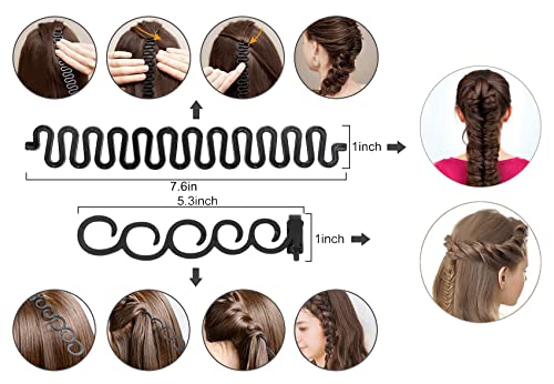 25 Pieces Hair Styling Tools Kit, Magic Styling Tools Kit, Simple and Fast, Com Hair Clips/Pins/Foam Pads for Women Girls Hair Braiding