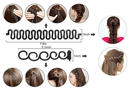 25 Pieces Hair Styling Tools Kit, Magic Styling Tools Kit, Simple and Fast, Com Hair Clips/Pins/Foam Pads for Women Girls Hair Braiding
