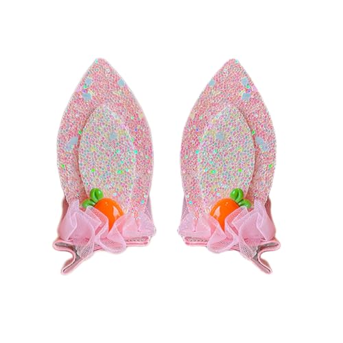 Baby Girls Carrot Hair Clips Pin Easter Bunny HairClips Carrot Hair Barrettes Pin JHE27 (Pink Ear) - color: Pink Ear