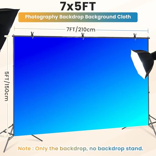 5x7ft Photography Backdrop Gradient Blue Abstract Color Transition Photo Backdrop Photography Background for Photoshoot Portrait Video Party Photo Studio Prop Booth - color: Color2