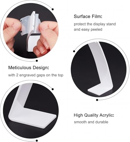 FINGERINSPIRE 6 Pcs Plastic Necklace Stand 4.3 Inch Height, White L-Shape Pendant Display, Mini Jewelry Holder for Earrings, Marketing Showcase, Dangling Slant Back Display