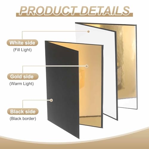2Pcs 11"x8" Light Reflectors 4 in 1 Photography Reflector Cardboard, Foldable & Stable for Still Life Product Food Photo Shooting, Self-Standing, Silver - color: Silver