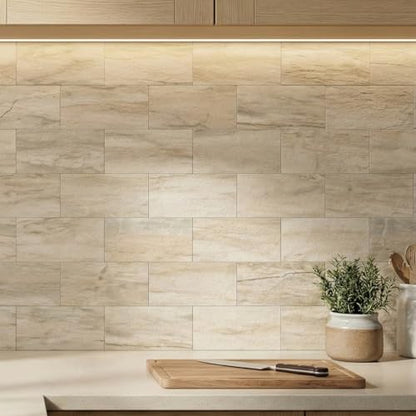 10 Sheets Warm Beige PVC Subway Tiles Peel and Stick Backsplash,12''Heat Resistant Stick on Tiles for Kitchen,Waterproof Peel and Stick Wall Tiles for Bathrrom - color: Warm Beige Stone