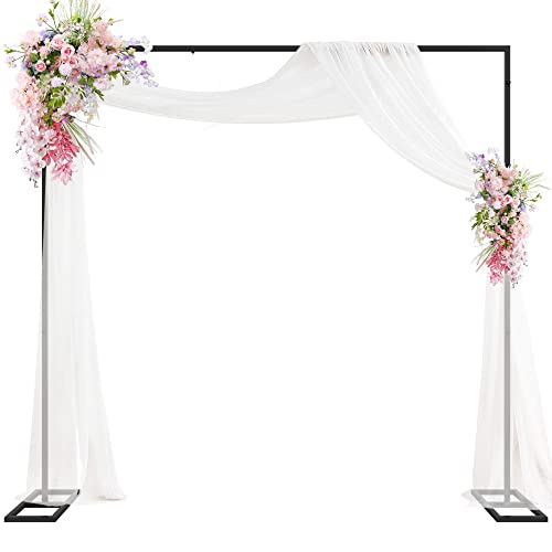 Putros Heavy Duty Backdrop Stand 8ft x 8ft Black Pipe and Drape Backdrop Stand Kit Adjustable Metal Backdrop Sand for Wedding Photobooth Exhibition Decoration - color: Black