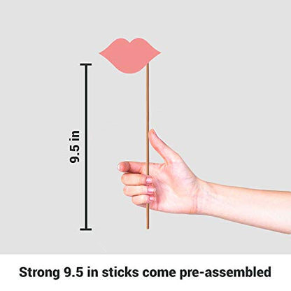 Fully Assembled Wedding Photo Booth Props - Set of 40 - Gold, Pink, Teal, & Silver Selfie Signs - Wedding Party Supplies & Decorations - Cute Designs with Real Glitter - Did We Mention No DIY - size: 40 Pieces