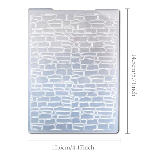 Arbuya Brick Wall Embossing Folders for Card Making Bricks Textured Embossing Folder for Scrapbooking Pages Paper Crafting Clay Decoration - color: bricks background