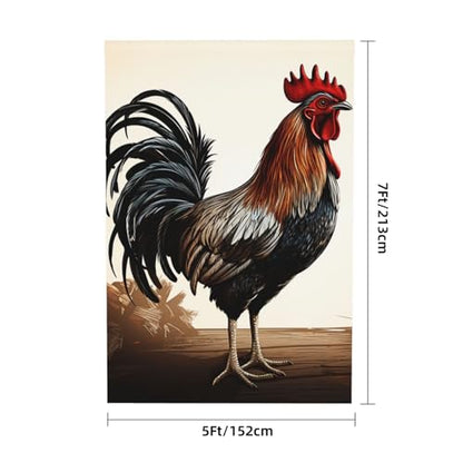 Rooster Backdrop Background for Photography 5x7ft Photobooth Professional Photo Backdrop Curtains Video Photography Studio Photo Backgrounds Banner Booth Background Screen Parties - color: Rooster