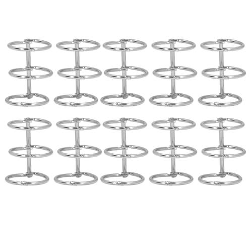 3 Ring Metal Loose Leaf Binders Stainless Steel Book Rings Photo Album Binding Spines for Notebook Travel Diary 10Pcs (25mm) - size: 25mm