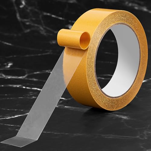 Super Thin Double Sided Adhesive Tape 1.18Inch X 66Feet Clear Double Sided Tape for Clothes, Poster,DIY Crafts,Poster,Arts,Paste Photo,Rug Non-slip, Fixed Decorations, LED Strips, Fixed Power Socket - size: 1.18Inch x 66Feet