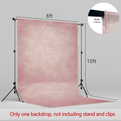 8x10ft Fabric Pink Abstract Texture Photography Backdrop (No Stand No Clips) Portrait Photoshoot Background Adult Newborn Child Headshot Photo Studio Props Booth Rod Pocket On Top - color: Pink, size: 8'x10'
