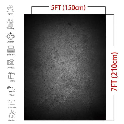 5x7 FT Dark Grey Photo Backdrop Black Gray Men Women Kids Photography Background Banner Decorations Polyester Supplies - size: 5 x 7 FT