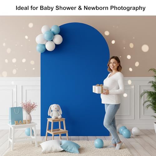 Double Sided 6.6FT Royal Blue Arch Backdrop Cover Spandex Fitted Stretchy Arch Covers for Wedding Birthday Party Bridal Baby Shower Ceremony - color: Royal Blue, size: 6.6FT