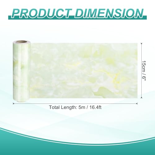 HARFINGTON Wood Grain Wallpaper Border 6" x 16.4ft PVC Self-Adhesive Textured Frame Sticker Waterproof Wall Decorative Wallpaper for Floor Door Table Cabinets Desk, Agate Green - color: Agate Green, size: 6" x 16.4ft