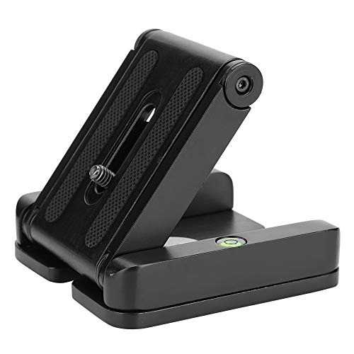 Z Flex Quick Release Plate, Black CNC Machined Aluminum Z Flex Tilt Head Folding Quick Release Plate Stand Mount for Tripod Camera Stabilizer, 3kg Stand Load Bearing