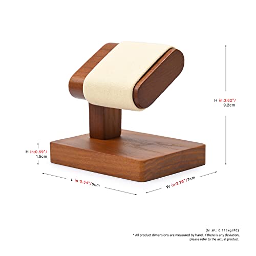 Solid Wood Single Watch Display Stand for Men Jewelry Watch Showcase Stand Display (Beige) - color: Beige