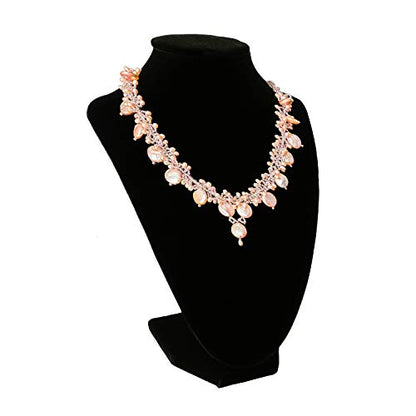 Black Velvet Jewelry Necklace Bust Display Stand - 9 Inch Organizer for Retail Store and Home Use
