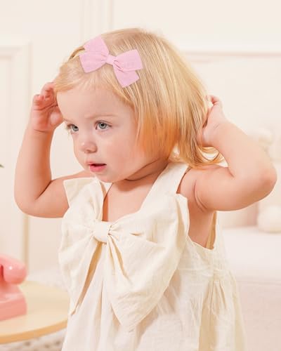 jollybows 20pcs Baby Girls Nylon Hair Bows Headbands Linen Bands Elastic Accessories for Baby Girls Infants preemie and Newborn Kids - color: 5- 20PCS netural bows