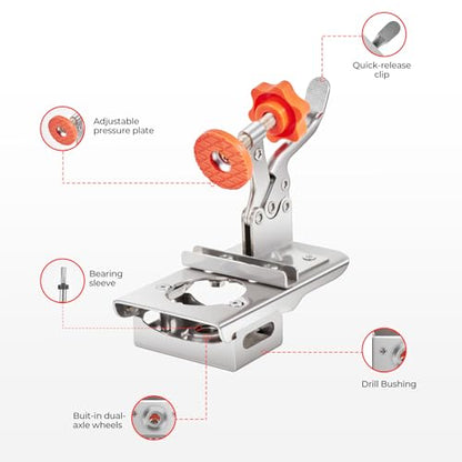 Imbot Metal Concealed Hinge Clamp Fixture Precision Locking Cabinet, Adjustable Punch Locator Positioning Tool Easy Cabinet Hinge Clamp for Woodworking Hardware Jig Installation Tool