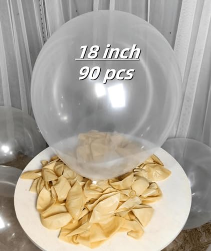 90 Pack Clear Balloons 18 Inch Clear Balloon - Stunning and Versatile Decorations for Any Occasion ZWZLIULIAN - color: Clear, size: 18 inch
