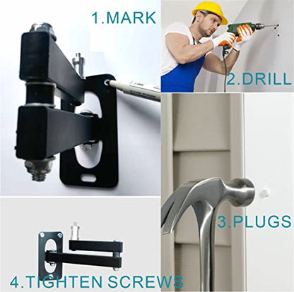 Photographic Wall Mounting Boom Arm Stand: Fold Extend Adjustable 12in Long Bracket,Heavy Duty Wall Mount,Multi Angle,for Photography Strobe Light Monolight,Softbox,Ring Light,Live Broadcast