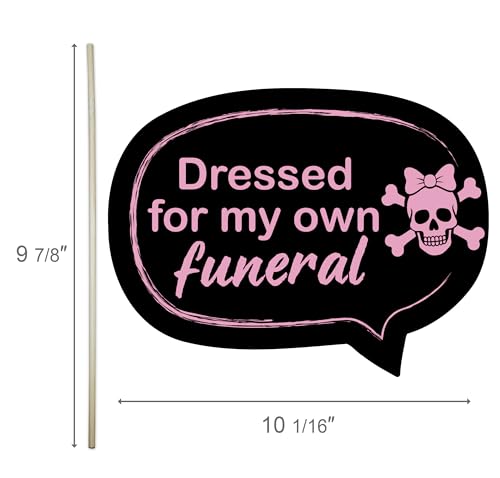 Emo Party Photo Booth Props – 12 Black and Pink Signs for Birthday, Concert, Halloween, and Emo Party Decorations