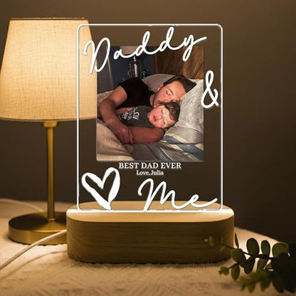 Personalized Photo LED Night Light for Dad, Custom Picture Dad Night Light, Father Day LED Lamp, Gift from Daughter and Son, Daddy Gift, Grandpa Gifts, Father Day Gifts - color: Style 11