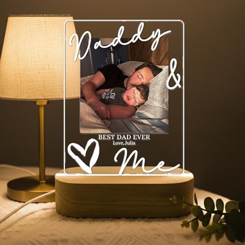 Personalized Photo LED Night Light for Dad, Custom Picture Dad Night Light, Father Day LED Lamp, Gift from Daughter and Son, Daddy Gift, Grandpa Gifts, Father Day Gifts - color: Style 11