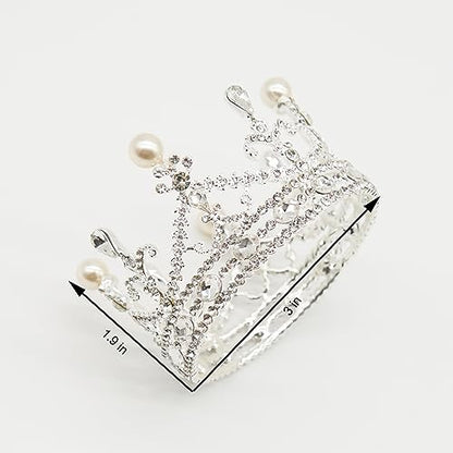 Zeroest Newborn Photography Crown Headband - Baby Princess Tiara for Infant Photo Shoots, Birthday Party -Rhinestone Prop - color: Silver 3#